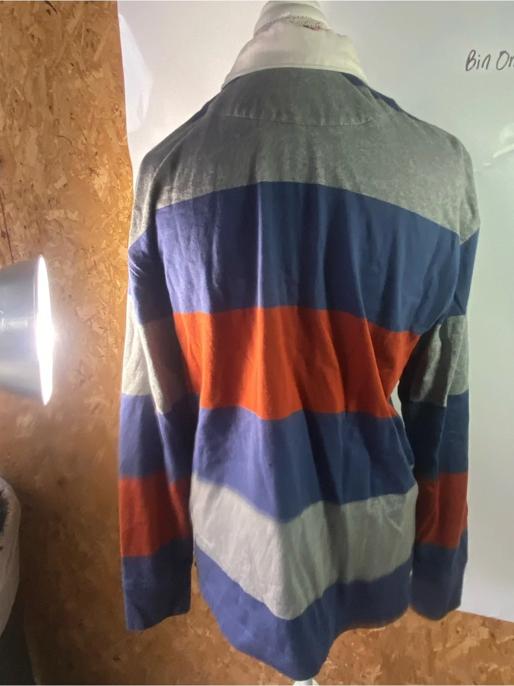 Banana Republic Striped Rugby Polo in Blue, Gray & Orange